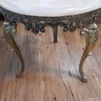 میز برنز عسلی با سنگ مرمر