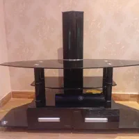 میز تلویزیونی شیشه ای دودی