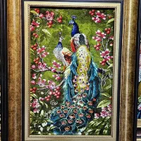 تابلو فرش دستبافت طاووس