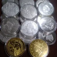 سکه مدال آبکاری نقره و طلا استیل خارجی|کلکسیون سکه، تمبر، اسکناس|تهران, امام خمینی|دیوار