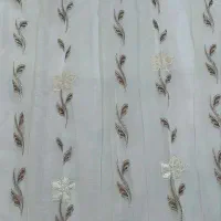 پرده حریر گلدار با آستر