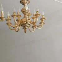 لوستر 15شاخه آبکاری طلا