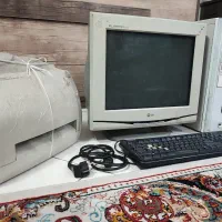 کامپیوتر و کیس ال‌جی + پرینتر + کیبورد