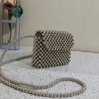 کیف مرواریدی ابکاری نقره