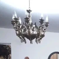 لوستر 8 شاخه برنج طرح فرشته