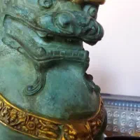 مجسمه برنز شیر فو|کلکسیون اشیاء عتیقه|اراک, |دیوار