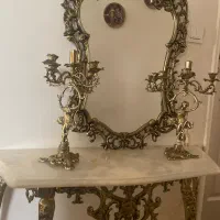 آینه و شمدان کنسول برنز