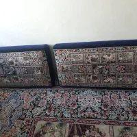 فرش باغ ارم ۹ متری با زمینه سورمه ای