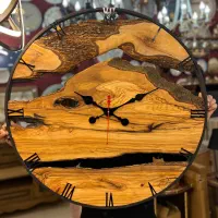 ساعت دیواری چوب روستیک قطر۸۰ کادو هدیه تولد دکور