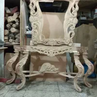 اینه کنسول چوبی کاردست ومیز LED چوبی کاردست