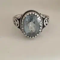 انگشتر نقره دست ساز توپاز