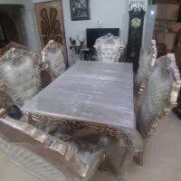 ناهار خوری ۶ نفره طلاکوب لاکچری پسند