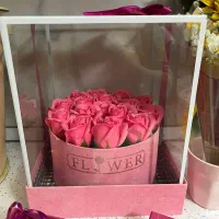 باکس گل رز صورتی مصنوعی