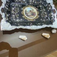 سرویس طلاکوب سرمه ای چینی آنتیک