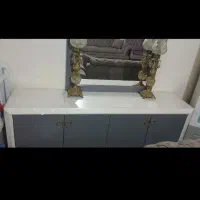 کنسول و اینه رنگ توسی سفید