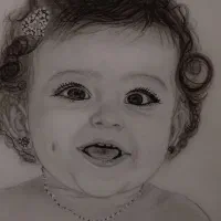 فروش تابلو سیاه قلم چهره کودک