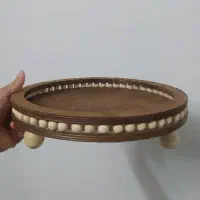 ظرف پزیرایی دایره ای چوبی