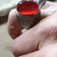 انگشترعقیق سرخ لامپی