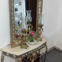 اینه کنسول و شمعدان برنز