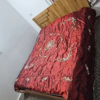 تخت دو نفره چوبی با تشک ۱۶۰×۲