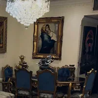 میزغذاخوری شش نفره تمام چوب ورق طلا درحدنو