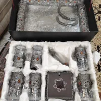 شربت خوری قدیمی و چینی قدیمی طرح گل عروس