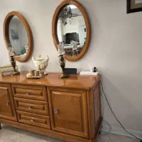 سرویس کامل مبل چوب و چرم در حد نو|مبلمان خانگی و میز عسلی|تهران, جنتآباد جنوبی|دیوار