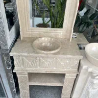 روشویی سنگی مجسمه ای کابینتی پی وی سی ضد آب
