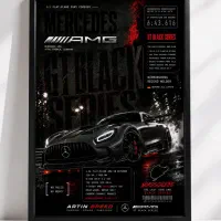 پوستر قاب‌دار Mercedes AMG GT Black Series
