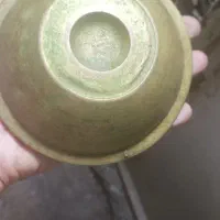 کاسه دور برنجی کف کاسه طلا آبکاری شده