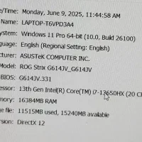 لپ تاپ asus g614 jv|رایانه همراه|زاهدان, |دیوار