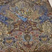 یک جفت فرش کرک 12 متری دستبافت شکارگاه