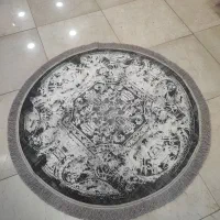 انواع فرش گرد طوسی مشکی نسکافه ای قطر ۱