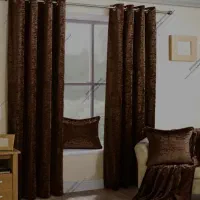 پرده مخمل قهوه ای سوخته