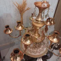 لوستر نورسازان  ۵شاخه ۱۰ شعله سالم دو عدد|لوستر و چراغ آویز|تبریز, |دیوار