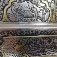 سینی برنجی تمام قلم بی نظیر|کلکسیون اشیاء عتیقه|شهریار, شهریار|دیوار