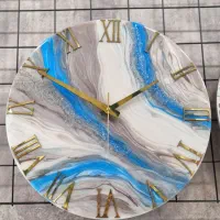 ساعت دیواری با رگه های آبی|ساعت دیواری و تزئینی|رشت, رشتیان|دیوار