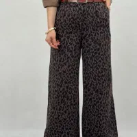 شلوار پلنگی قهوه ای نو