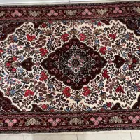 قالی دستباف گلفرنگ بیجار گل ابریشم عتیقه