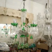 لوستر ۴ شاخه رنگ ترکیبی سبز