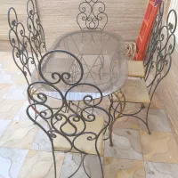میز و صندلی فرفوژه مخصوص باغ و حیات قدیمی و سنگین