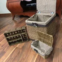 باکس و جا قاشقی حصیری|صنایع دستی و سایر لوازم تزئینی|شهریار, شهریار|دیوار