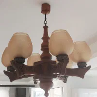 لوستر چوبی ۶ شعله