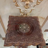 میز و مجسمه چوبی هندی دکوری