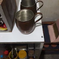 سه تا لیوان مسی نو دسته دار