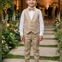 تولیدی پوشاک بچگانه جلیقه شلوار۵تیکه پسرانه شب عید