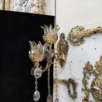 دیوارکوب لوستر دو شعله تجهیز برنز سوگلی|لوستر و چراغ آویز|زنجان, |دیوار
