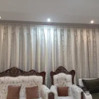 پرده حریر شیشه ای زرکوب|پرده، رانر، رومیزی|کرج, کوی زنبق|دیوار