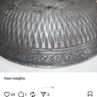 هدیه روز مادر و زن کاسه مسی الماس تراش زیبا عتیقه