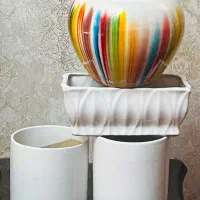 ۸ عدد گلدان تمیز سرامیکی